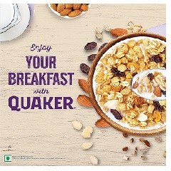 تصویر کورن فلکس با طعم بادام و کشمش کواکر (quaker) 400 گرم 