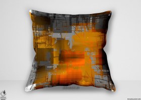 تصویر کوسن انتزاعی نارنجی کراش اثر استلفاکس نورم (IG 6787) cushion Orange Crush by Stelfox Norm