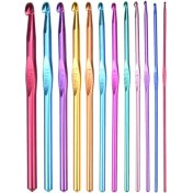 تصویر پک قلاب بافتنی تمام استیل ۱۲ عددی از شماره ۲ تا ۵ 