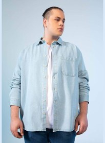 تصویر پیراهن جین آستین بلند مردانه فیت راحت برند Defacto Man Relax Fit Denim Long Sleeve Shirt