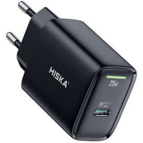 تصویر شارژر دیواری هیسکا مدل H-106GAN 25W PD HISKA H-106GAN 25W PD WALL CHARGER