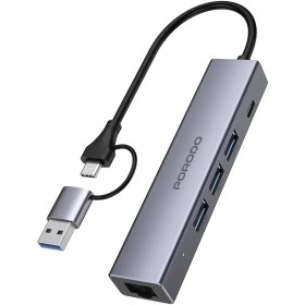 تصویر هاب 5 پورت با قابلیت شارژ PD و سرعت انتقال داده 5 گیگابیت بر ثانیه پرودو PDIHRJ51 