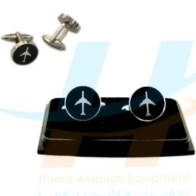 تصویر دکمه سر آستین طرح هواپیما Airplane Cufflinks SB009 