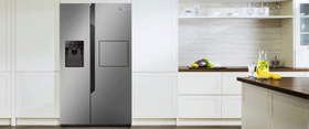 تصویر یخچال ساید بای ساید 30 فوت هایسنس RS696N4BGU نقره ای Hisense RS696N4BGU 30FT 696L SIDE BY SIDE refrigerator freezer