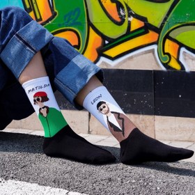 تصویر جوراب زنانه ساقدار طرح لئون و ماتیلدا کد ۱۰۳۴ 