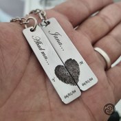 تصویر گردنبند ست استیل اثر انگشت 