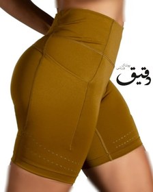 تصویر بایکر ورزشی بروکس زنانه Brooks Method 8″ Short Tight زیتونی BROOKS WOMEN METHOD 8 SHORT TIGHT