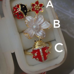 تصویر انگشتر گل و کفشدوزک 