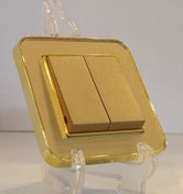 تصویر کلید دوپل ایران الکتریک مدل ارس رنگ بژ طلائی 