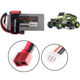 تصویر باتری لیپو GE Power 7.4V 4200MAH 25C 2S Lipo battery T plug for Wltoys 12428 12429 RC Model 