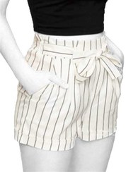 تصویر شلوارک زنانه سفید مشکی راه‌راه Tally Weijl 