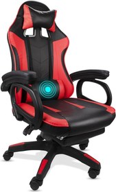 تصویر Eesyy Gaming Chair Ergonomic High Back Gaming Chairs Reclining amp Height Adjustable Computer Chair with Neck and Massage Lumbar Support Retractible Footrest 360? Silent Casters Black-Red - ارسال 15 الی 20 روز کاری 