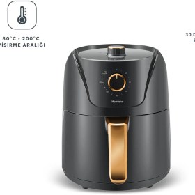 تصویر سرخکن بدون روغن Homend ترکیه مدل Airfryday 2505H مشکی Homend Airfryday 2505H, 4,3 Litre Airfryer Antrasit