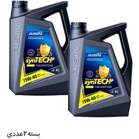 تصویر روغن موتور 5W40 آیسین حجم 4 لیتر بسته 2 عددی 