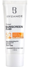 تصویر فلوئید ضد آفتاب کرم پودری +SPF50 بیزانس برنز شماره 40 مناسب پوست مختلط و چرب 40 میلی لیتر 