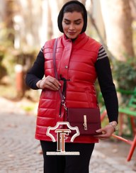 تصویر پافر زنانه بدون کلاه چرم طبیعی کد M97 