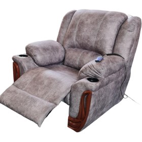 تصویر مبل ریلکسی نما چوب Recliner sofa