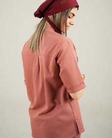 تصویر کلاه جراحی زرشکی مدل کراواتی 