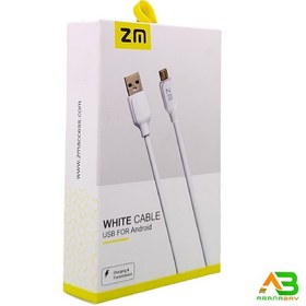 تصویر کابل شارژ MicroUSB برند ZM مدل White ZM سوکت مسی ZM MicroUSB White Cable