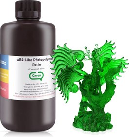 تصویر رزین رنگ سبز شفاف 1000 گرمی ELEGOO 3D Printer Resin - ارسال 20 روز کاری 