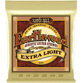 تصویر سیم گیتار آکوستیک ارنی بال مدلErnie Ball 2008 EarthWood Extra Light 10-50 