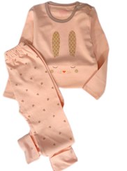 تصویر بلوز شلوار راحتی آستین بلند دخترانه طرح خرگوش - سایز 