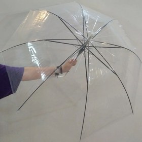 تصویر چتر فنری شفاف 65 سانتی متر Jump umbrella transparent 65cm