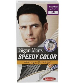 تصویر رنگ موی سریع با لوازم جانبی مشکی طبیعی 101 برند bigen Speedy Hair Colour With Accessories Natural Black 101