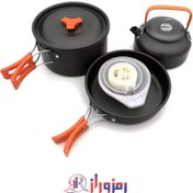 تصویر ست ظروف سفری کمپینگ مدل AL-308 بسته 8 عددی Camping cookware mess kit AL-308