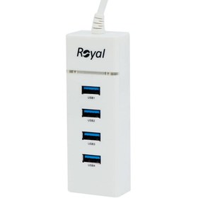 تصویر هاب 4‌پورت USB3.0 رویال مدل RH3-303 royal rh3-303 usb3.0 4port hub