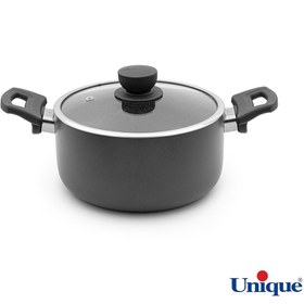 تصویر قابلمه یونیک سایز ۲۰ کف گرانیت طوسی تیره کد UN-8106 