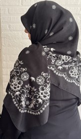 تصویر روسری نورین گل مشکی 