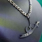 تصویر گردنبند طرح ذوالفقار استیل مشکی کد ۱۰۶۴۳ 