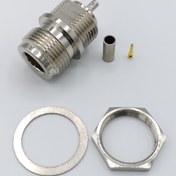 تصویر کانکتور N-TYPE مادگی سرکابلی پنلی مهره ای مستقیم RG174/RG316 