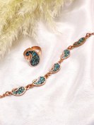 تصویر دستبند و انگشتر فیروزه کد1117 