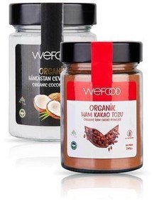 تصویر Wefood روغن نارگیل ارگانیک 300 میلی لیتر + پودر کاکائو خام ارگانیک 140 گرم Wefood Organik Hindistan Cevizi Yağı 300 ml + Organik Ham Kakao Tozu 140 gr