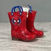 تصویر رین بوت بچگانه طرح اسپایدرمن زیره چراغدار انگلیسی - 19(12cm) Bot