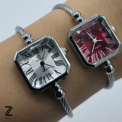 تصویر ساعت مچی فلورا بنگلی زنانه مربع کد ۱۱۰۹ 