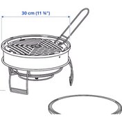 تصویر باربکیو ذغالی قابل حمل ایکیا مدل STRANDON کد 705.758.48 