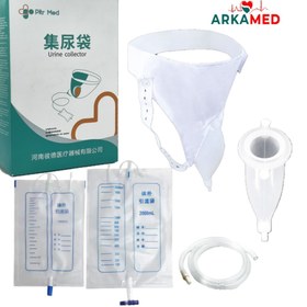 تصویر جمع کننده ادرار قابل حمل با کیسه ادرار 2000 میلی لیتر برای آقایان Owfeel 2000ml Man Protable Wearable Urine Bag Urinal System with Collection Urine Bag (2000ml Man Urine Bag)