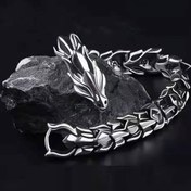 تصویر دستبند استیل مردانه مدل اژدها Dragon 