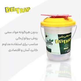 تصویر تله سطلی مگس (deltrap) با پودر جاذب(راسیون) 