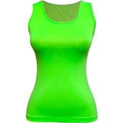 تصویر تاپ زنانه دوک مدل رکابی رنگ سبز فسفری 