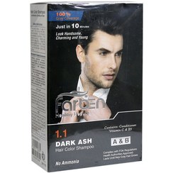 تصویر شامپو رنگ خاکستری تیره آقایان فاربن Farben Dark Gray Men Hair Color Shampoo