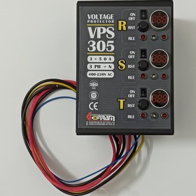 تصویر محافظ ولتاژ برق سه فاز پاکنتورvps-305 با ظرفیت 50 آمپر واقعی خرم الکتریک voltage protector