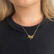 تصویر گردنبند اسم عاطفه استیل طلایی 