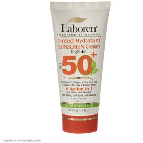 تصویر کرم ضد آفتاب رنگی لابورن +SPF50 مناسب پوست های چرب حجم 50 میلی‌لیتر 