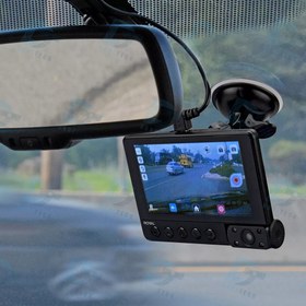 تصویر دوربین خودرو سه لنزه وای فای جی پی اس دار با صفحه لمسی 
