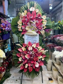 تصویر تاج گل دوطبقه آنتوریومی کد 174 