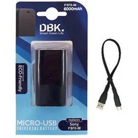 تصویر باتری DBK NP-F970 M با ظرفیت 6000 میلی آمپر به همراه کابل شارژ USB 